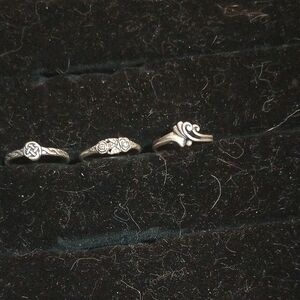 Sterling Silver Ring Trio for Women Sz 7